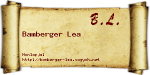 Bamberger Lea névjegykártya